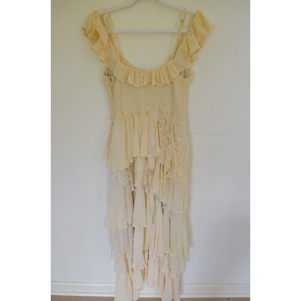 By Anthropologie Corset Tiered Lace Ruffle Maxi in Ivory Dress Medium $268 - Picture 7 of 7